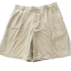 Greg Norman Shorts Men's Size 36 Tan Pleated Front Khaki Beige Casual Golf 9" In